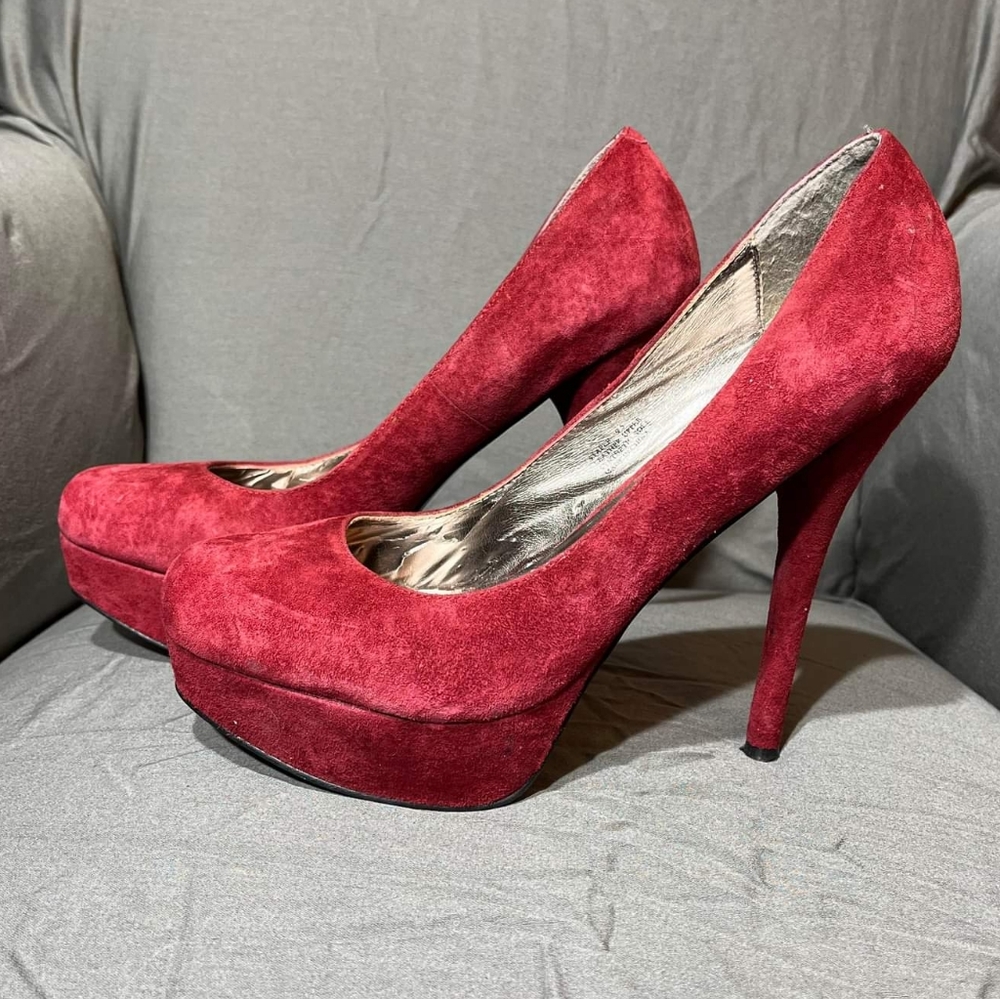 Red Suede Heels